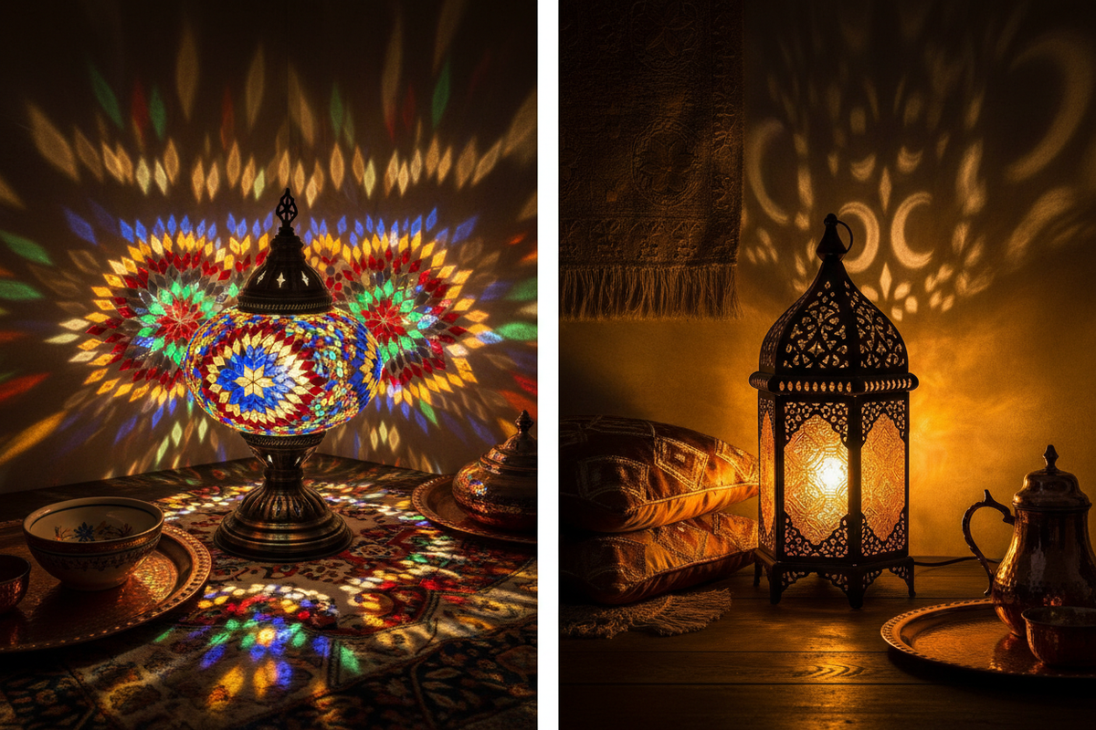Lampe orientale turque vs lampe marocaine – différences de style et d'artisanat mosaïque Mosaic Dream