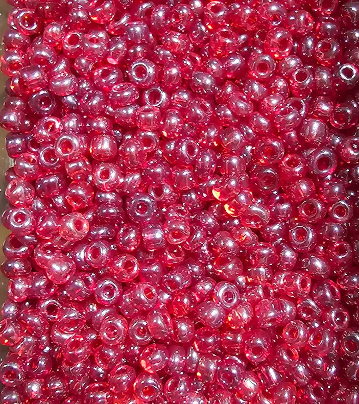 Perles de rocaille rouge nacré rainbow AB 4mm — Mosaic Dream