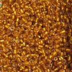 Perles de rocaille ambre topaze silver-lined 4mm — Mosaic Dream