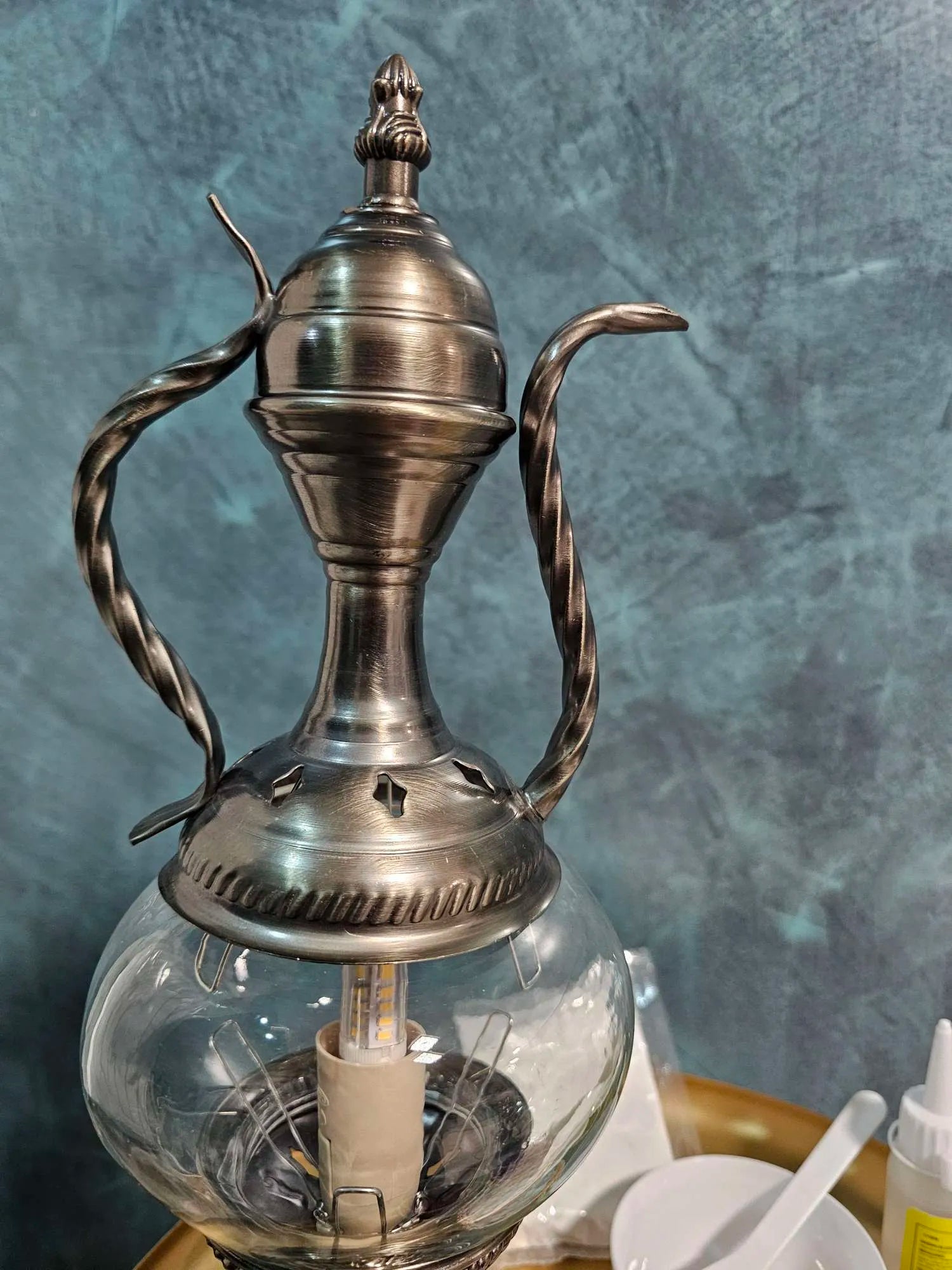 Lampe teapot mosaïque turque avec tesselles de verre colorées faite main MOSAÏC DREAM