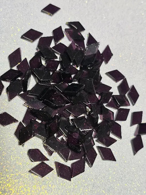 Tesselle de verre mauve losange 8mm pour mosaïque artisanale — Mosaic Dream