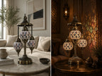 Lampe mosaïque 3 globes multicolore – diptyque salon oriental – Mosaic Dream