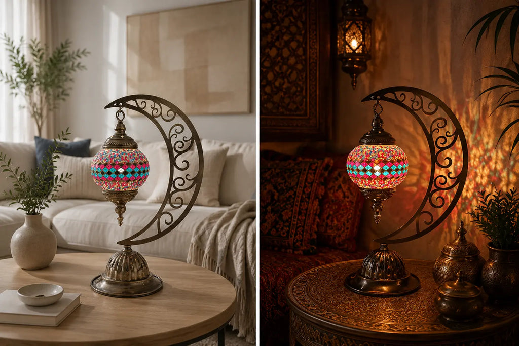 Lampe lune mosaïque veilleuse – diptyque jour et nuit – Mosaic Dream