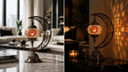 Lampe lune mosaïque orange – diptyque salon moderne et ambiance nuit – Mosaic Dream