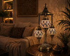 Lampe mosaïque 3 globes multicolore – salon cosy ambiance nuit – Mosaic Dream