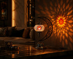 Lampe lune mosaïque orange – projection lumineuse murale salon oriental nuit – Mosaic Dream