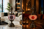 Lampe théière mosaïque orange – salon moderne fond clair – Mosaic Dream