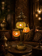 Lampe mosaïque 3 globes tricolore artisanale – Mosaic Dream