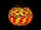 Lampe mosaïque 3 globes tricolore – rendu ambiance – Mosaic Dream