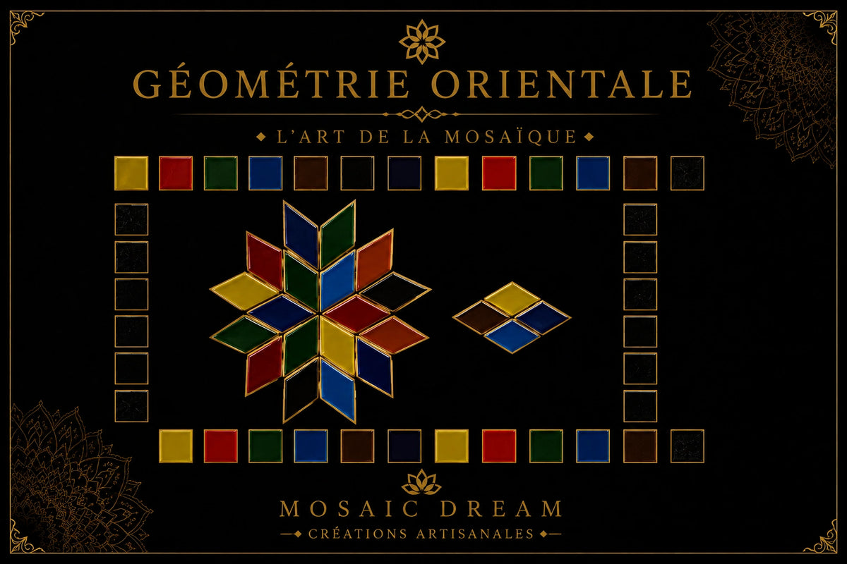 Motif Géométrie Orientale pour kit DIY photophore mosaïque