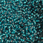 Perles de rocaille turquoise canard silver-lined 4mm — Mosaic Dream