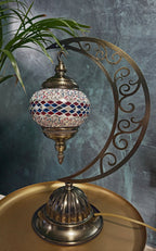 Lampe lune mosaïque veilleuse artisanale fait main