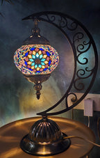 Lampe mosaïque turque authentique verre coloré artisanat