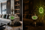 Lampe teapot mosaïque verte – salon moderne ambiance lumineuse – Mosaic Dream