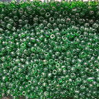 Perles de rocaille vert prairie transparentes 4mm — Mosaic Dream