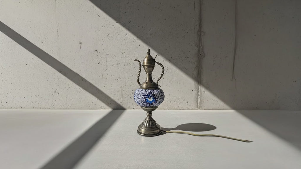 Blue Teapot Mosaic Lamp