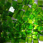 Tesselle de verre vert clair carré 8 mm pour globe lampe mosaïque – Mosaic Dream