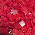 Tesselle de verre bordeaux opaque carré 8 mm pour globe lampe mosaïque – Mosaic Dream