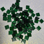 Carré de verre vert foncé 8 mm vue de face – tesselle mosaïque artisanale Belgique