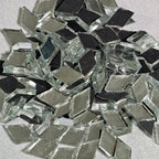 Losange miroir 8 mm vue de face – tesselle mosaïque artisanale Belgique