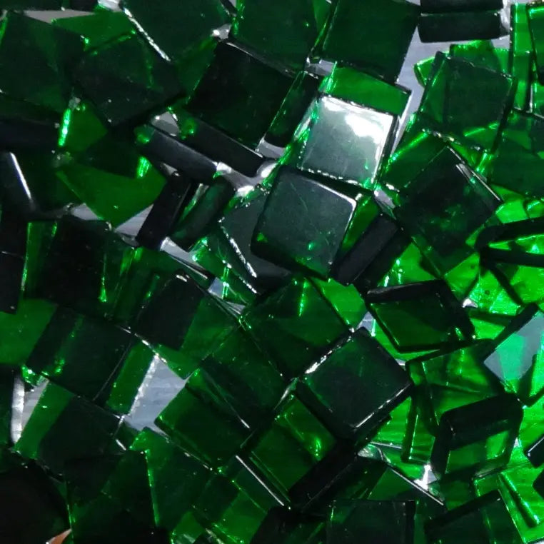 Tesselle de verre vert foncé carré 8 mm pour globe lampe mosaïque – Mosaic Dream