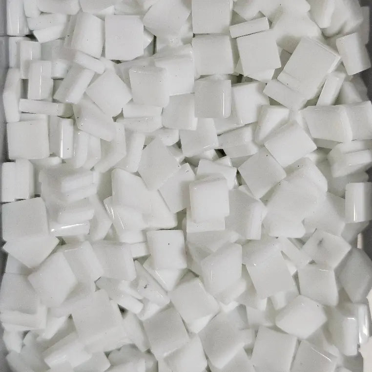 Tesselle de verre blanc opaque carré 8 mm pour globe lampe mosaïque – Mosaic Dream