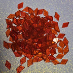 Losange de verre orange 8 mm vue de face – tesselle mosaïque artisanale Belgique