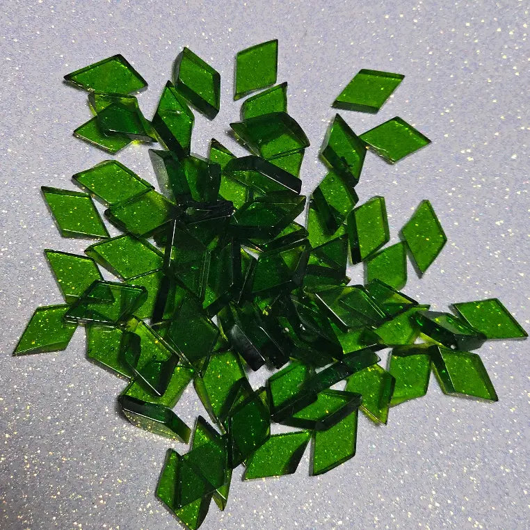 Lot de tesselles losange vert forêt 8 mm pour globe mosaïque – Mosaic Dream Belgique
