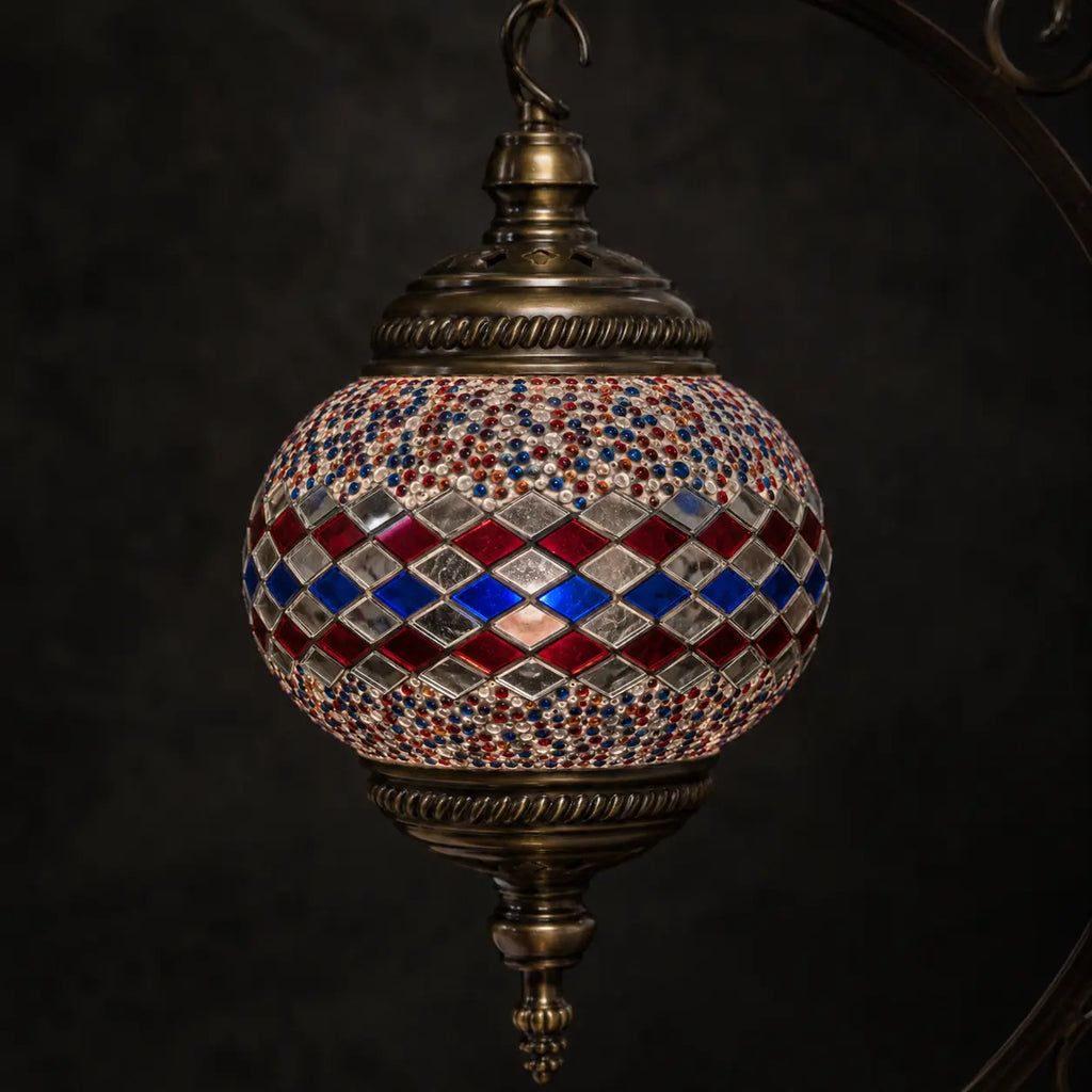 Lampe lune mosaïque veilleuse – dimensions et caractéristiques fond noir – Mosaic Dream